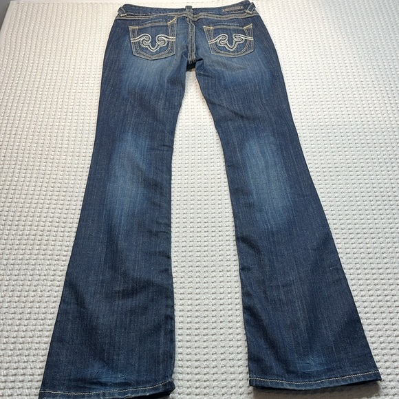 Bebock for Express Blue Denim Low Rise Boot Cut Jeans Women's Sz 6L - Picture 10 of 15